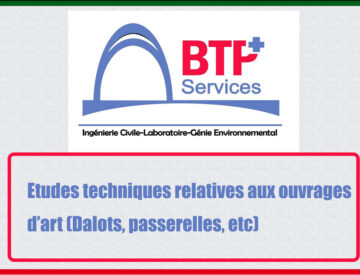 Etudes techniques relatives aux ouvrages d’art (Dalots, passerelles, etc)